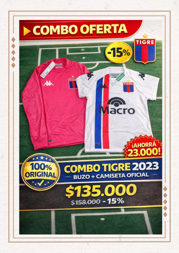 Producto - Combo Tigre Titular + Buzo Entrenamiento 2023 Original Talle S