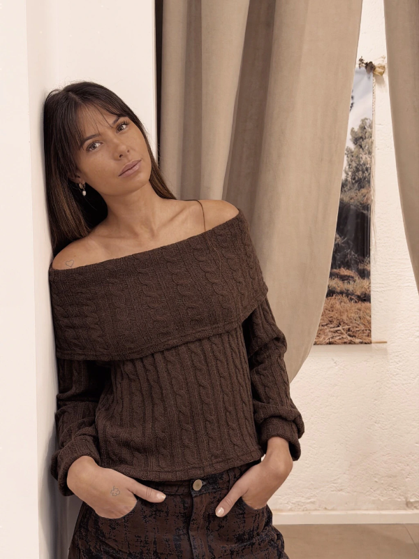 Producto - SWEATER COCOA BRAID / CHOCOLATE