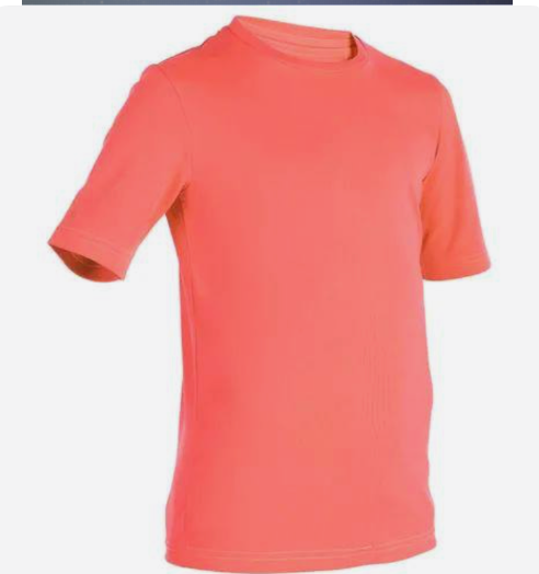 Producto - Remera UV Niño/a Olaian Coral Fluo (amplia)