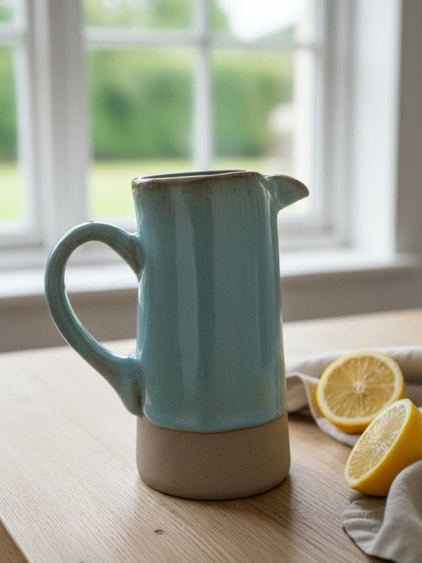 Producto - jarra blanca turquesa