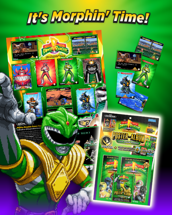 Producto - Poster-Album 1 / Mighty Mophin Power Rangers para SEGA Genesis, Ed. Green Ranger