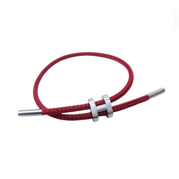 Producto - Pulsera Cordón Hermes Silver Roja