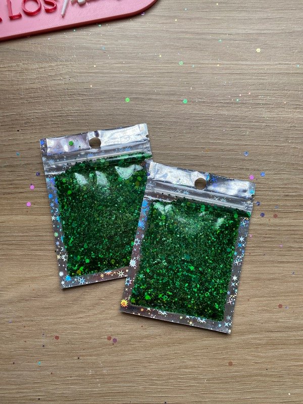 Producto - Glitter chunky verde navidad holográfico