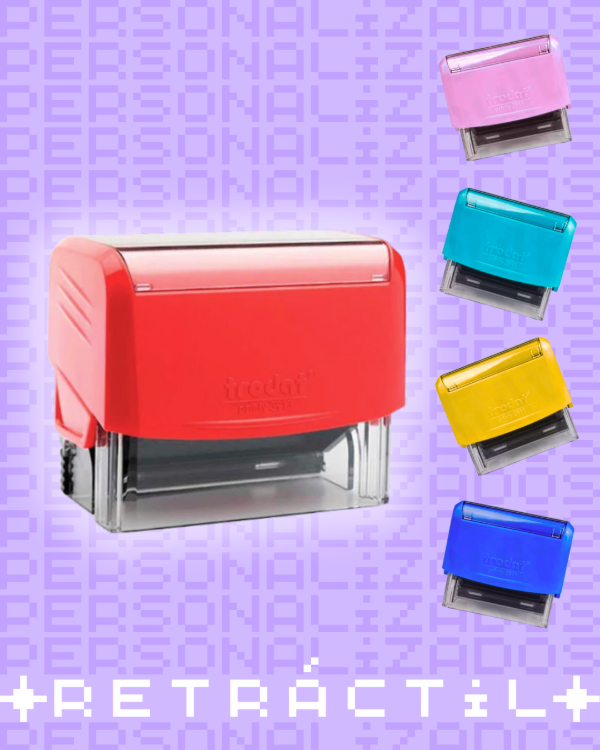 Producto - Sello personalizado en fotopolímero - automático retráctil tinta negra