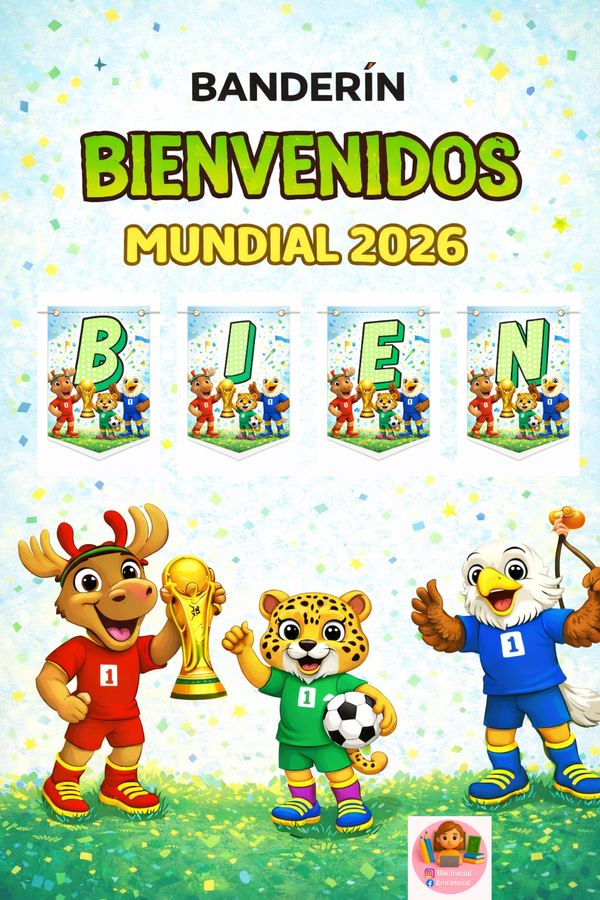 Producto - "BANDERÍN BIENVENIDOS - MUNDIAL 2026"
