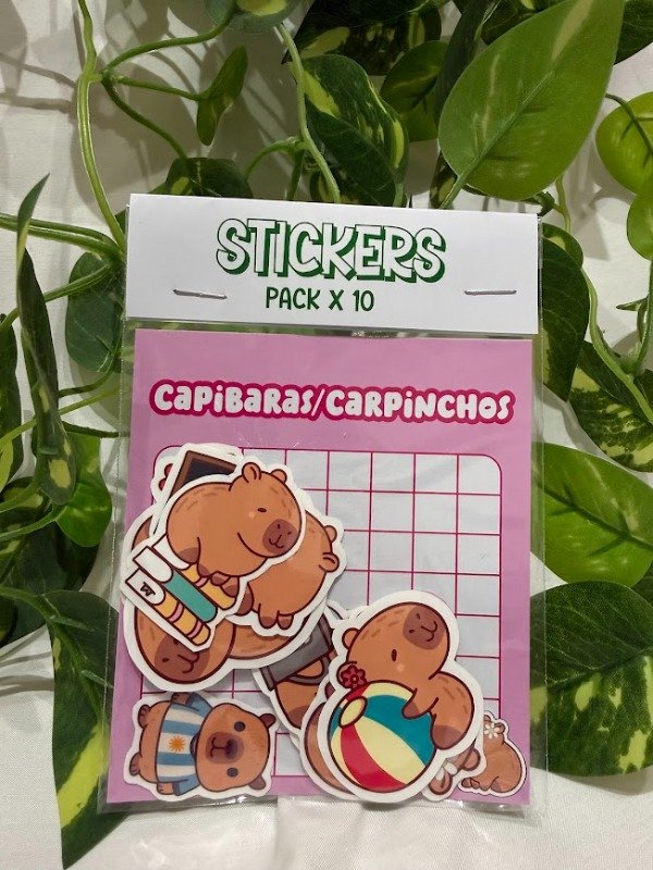 Producto - Pack X 10 Stickers - Capibara/ Carpinchos