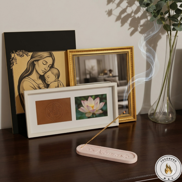 Producto - Porta Sahumerio Artesanal Tabla Ovalada de Cemento - 5