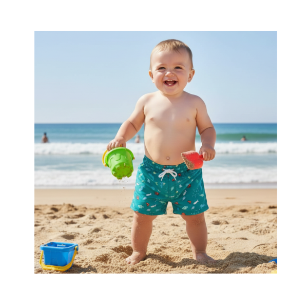 Producto - Short malla CANGREJOS aguamarina