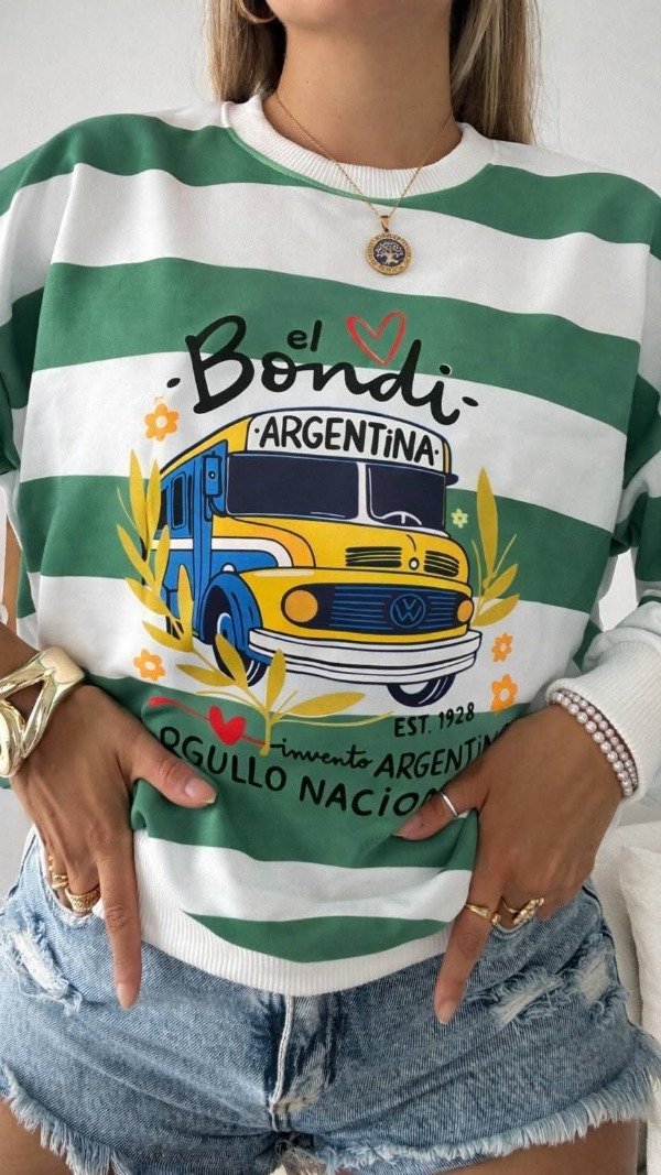 Producto - Buzos Estampados Argentina Rayados