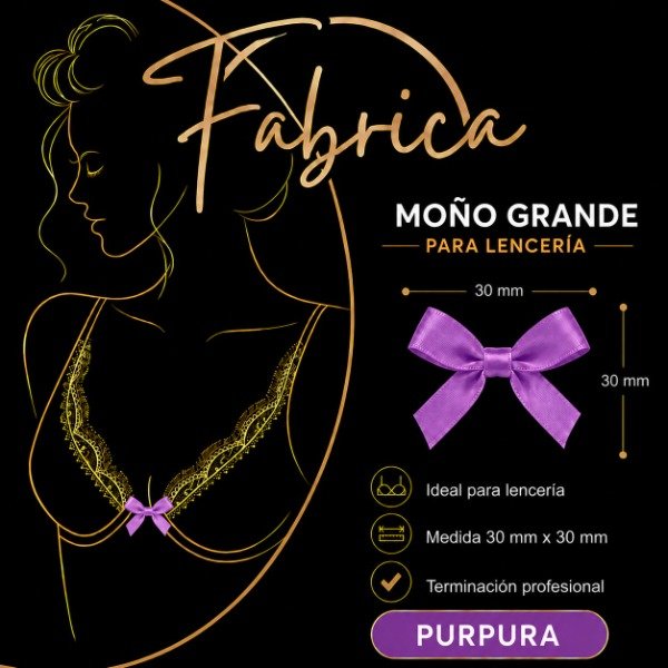 Producto - Moño Grande Púpura (1 unidad)- Teñido