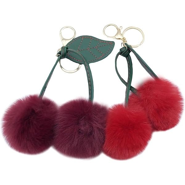 Producto - Llavero cereza peluditas 14cm - 1