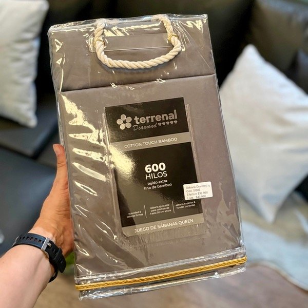 Producto - Sabana Lisa Diamond 6 Piezas Queen Terrenal 600 Hilos SB01