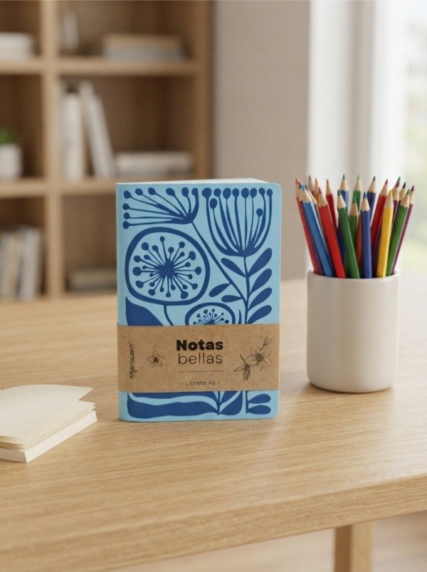 Producto - Libretita A6 / Diente de León / Azul Mar - 0