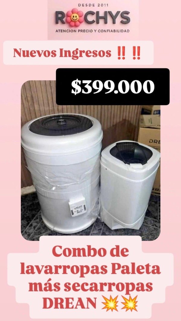 Producto - COMBO DE LAVARROPA PALETA MAS SECARROPA