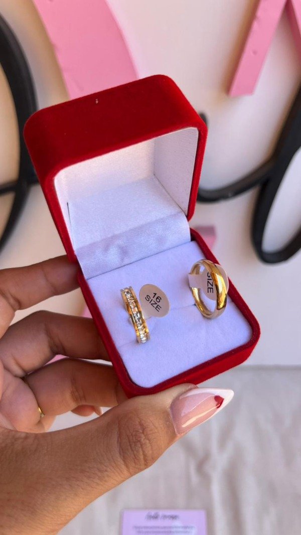 Producto - Anillo promesa dorado II caja cuadrada