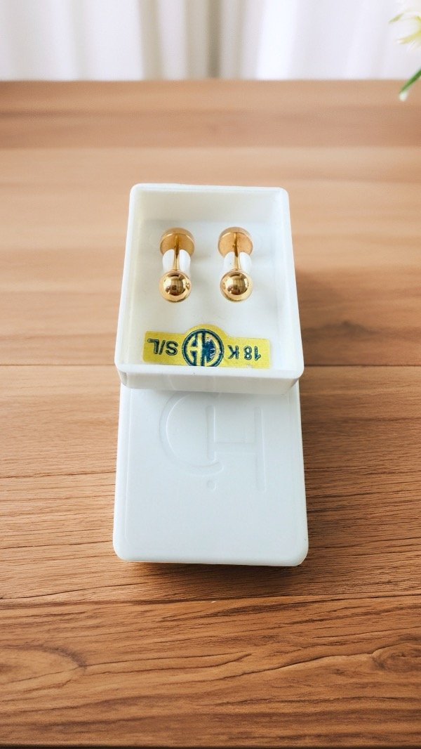 Producto - Abridores CH de ORO 18K bolitas 3,5MM