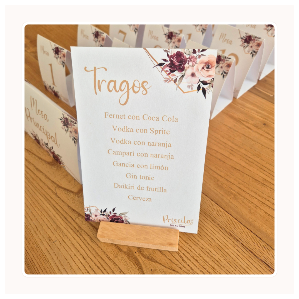Producto - Cartel para tragos, buzón, mensajes. Con base - 1
