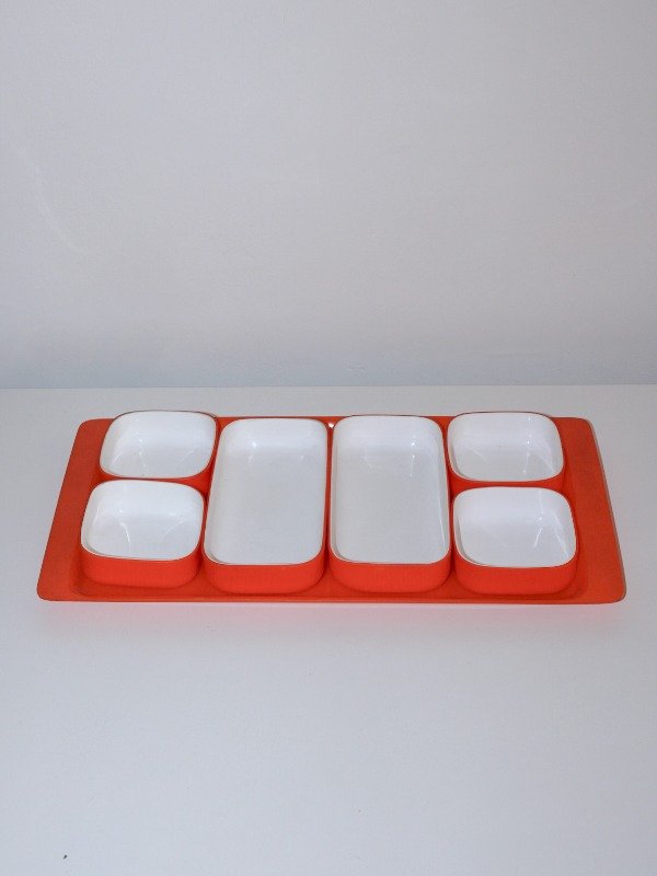 Producto - Set copetinero de acrilico naranja con bandeja