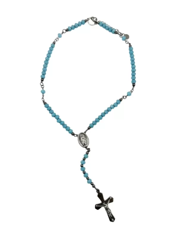 Producto - Rosario piedra celeste acero