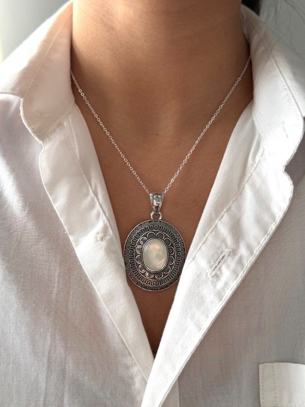 Producto - Collar bali ovalo nacar - 0