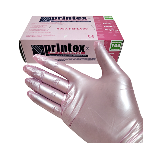 Producto - GUANTE DE NITRILO ROSA PERLADO POR CAJA (M)