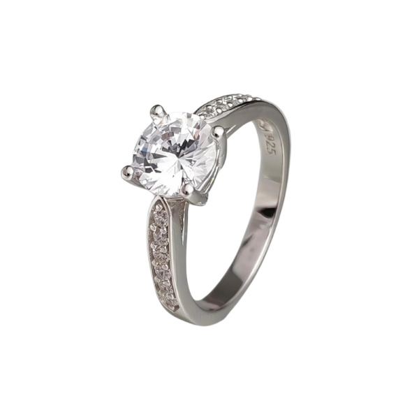 Producto - Anillo Solitario Plata 925 con Circonita Central