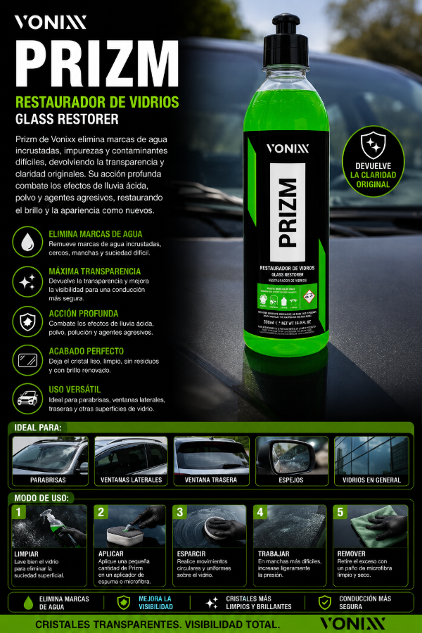 Producto - Vonixx Prizm 500ml Restaurador de Plásticos Exteriores Alta Duración