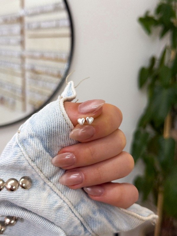 Producto - Aritos plata 925 corazón inflado