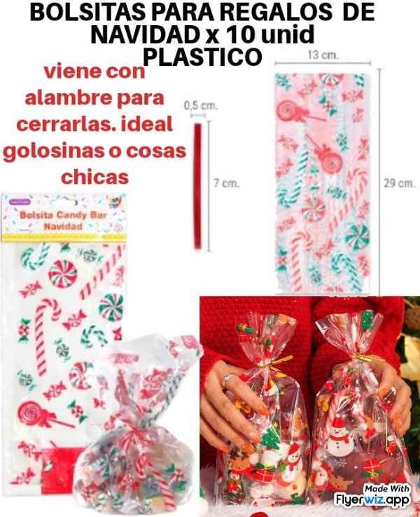 Producto - Bolsa navidad x 10 un celofán impreso