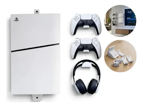 Producto - Soporte Pared Ps5 Slim + 2 Soportes Joysticks Y Auriculares