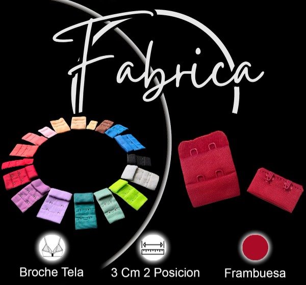 Producto - Gancho de tela Frambuesa 3cm x 2 posiciones (por unidad)