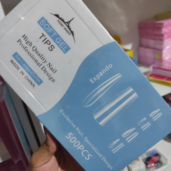 Producto - TIPS DE UÑAS X500 COFFIN largos - PARÍS NIGHT (TP-CO1)