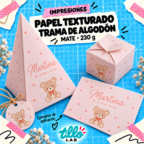 Producto - Impresiones en papel texturado trama de algodón de 230 g