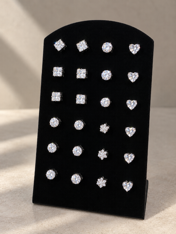 Producto - Mix 12 aros cristales acero quirúrgico
