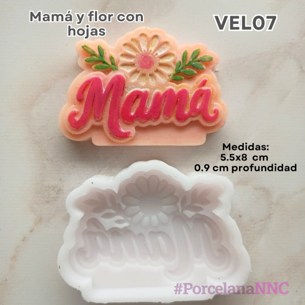 Producto - Mamá y flor con hojas VEL07