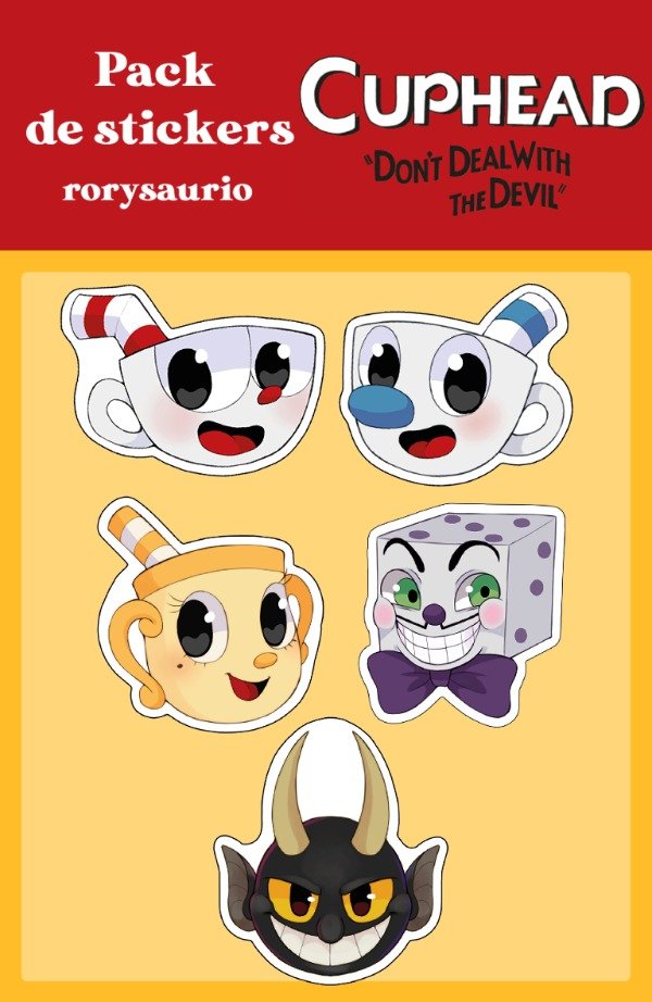 Producto - Pack stickers - Cuphead