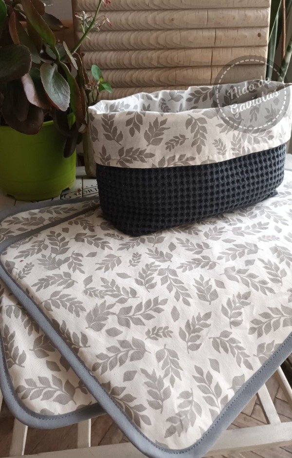 Producto - INDIVIDUALES Y PANERA TIPO BOLSA "HOJAS DE OTOÑO"