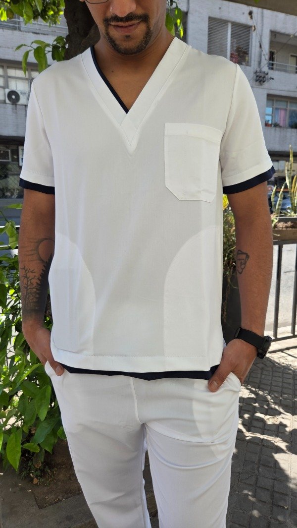 Producto - Ambo Blanco detalle Azul en chaqueta (Sp Manhattan)