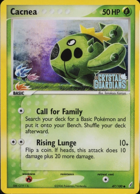 Producto - Cacnea 47/100 - Crystal Guardians - Reverse Holo "Crystal Guardians" Stamp