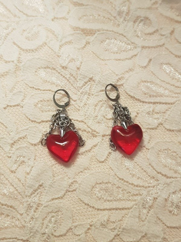 Producto - aritos corazon brillante