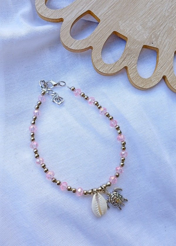 Producto - Tobillera cristales rosa