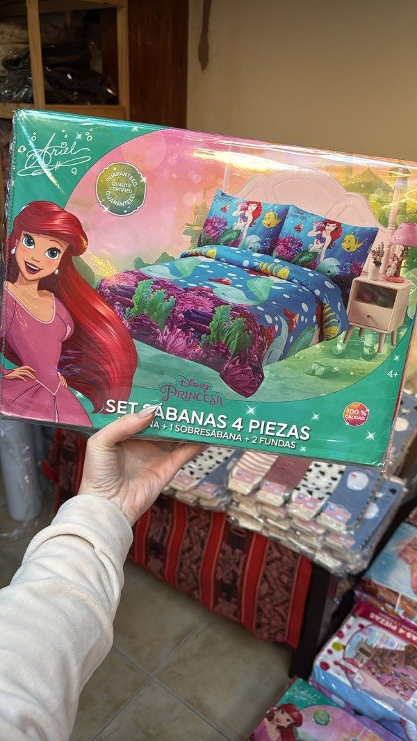 Producto - Sábanas Infantiles La Sirenita 4 piezas