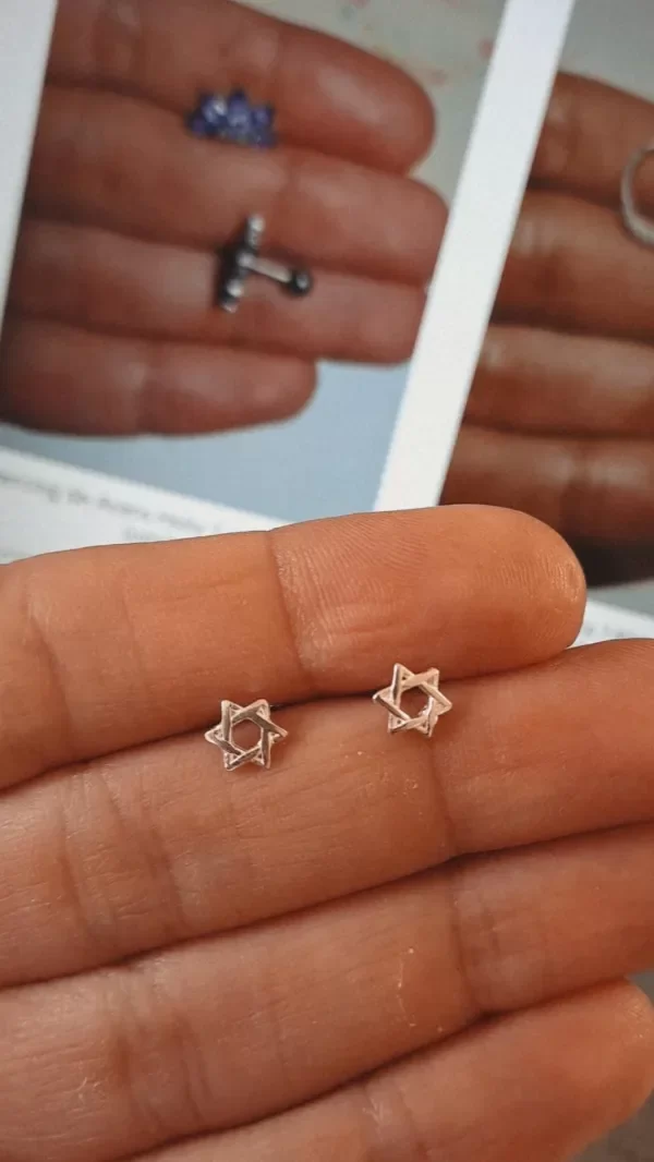 Producto - Aros de Plata Estrella de David (por par)