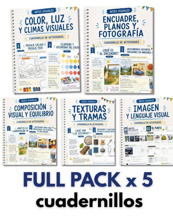 Producto - PACK ARTES VISUALES - 5 CUADERNILLOS EXCLUSIVOS PARA NIVEL PRIMARIO