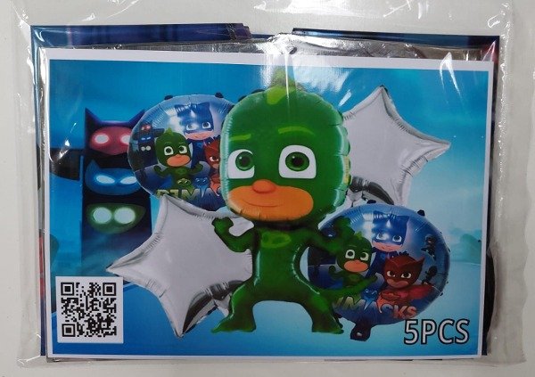 Producto - Set Globo 5pcs Personaje x1 Heroes En Pijama Verde