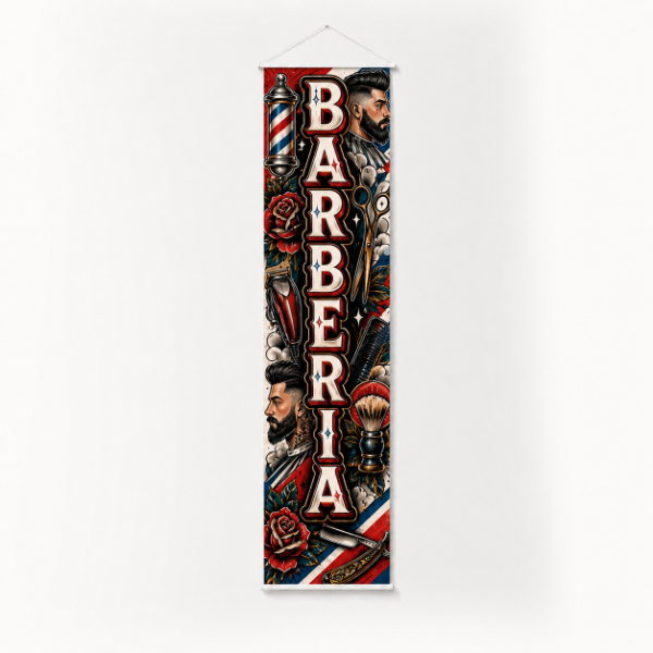 Producto - Lona Banner Barberia 100x25cm