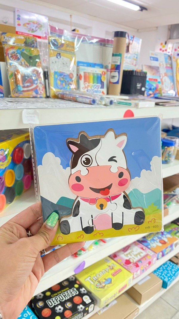 Producto - Rompecabezas encastre vaca- Kiki