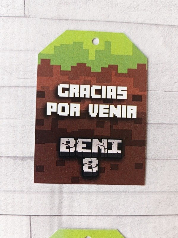 Producto - Tag Cumpleaños [Modelo Minecraft] - 3