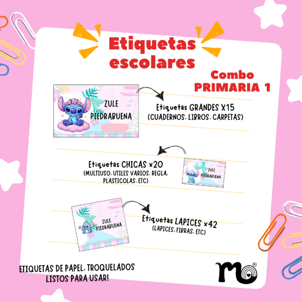 Producto - Etiquetas escolares