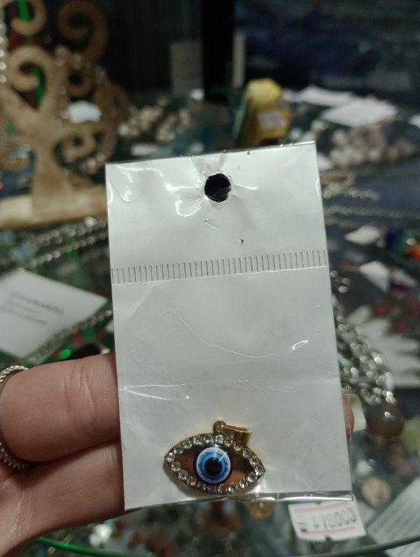 Producto - Dije Dorado Ojos turco con strass